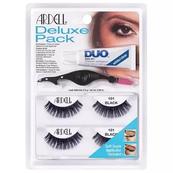 Набор ресниц ARDELL Deluxe из натуральных волос с двойным клеем для ресниц и удобным аппликатором для наклеивания искусственных ресниц — стиль 101 — 2,5 г