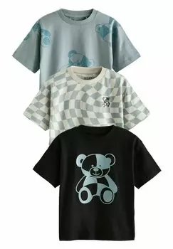 НАБОР С КОРОТКИМ РУКАВОМ CHARACTER 3 — футболка с принтом SHORT SLEEVE CHARACTER 3 PACK Next, цвет blue black