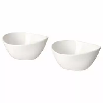Набор сервировочных мисок Ikea Frjdefull, 10х8 см, 2 предмета, белый