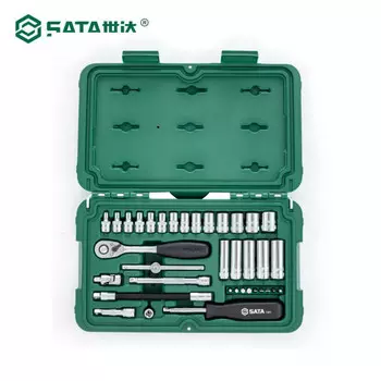 Набор торцевых головок серии SATA, 36 предметов, 6,3 мм, 09001, инструмент для ремонта станков, торцевой ключ с храповым механизмом