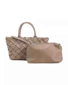Надутая плетеная сумка-тоут Lulla Collection, серо-коричневый