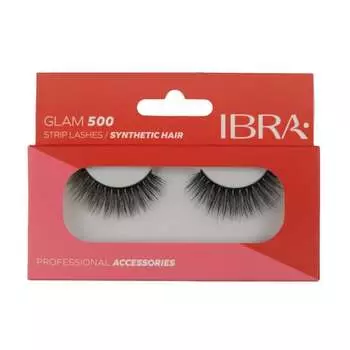Накладные ресницы на полоске Glam 500, 1 пара Ibra