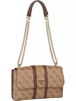 Наплечная сумка Guess, цвет latte logo/brown
