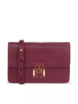 Наплечная сумка Pushlock Leather Small Crossover Tommy Hilfiger, красный
