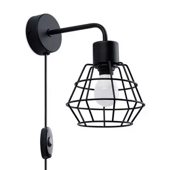 Настенные светильники SUBA черный 1xE27 15W сталь 23x23x15см Sollux Lighting
