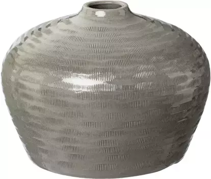 Настольная ваза Creativ deco "HUMILIS", (1 шт.), керамика, с полосатым узором 30 см, 38 см, серый