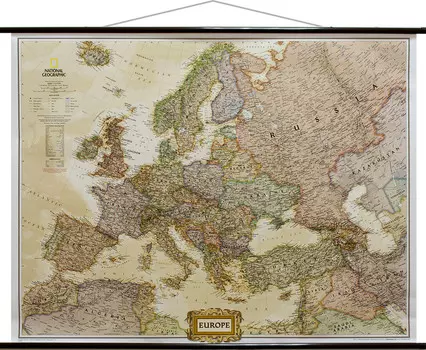 National Geographic, Политическая настенная карта Europa Executive 1:5 471 000