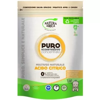 Natur Amica Puro Citric Acid Multiuso Natur: кондиционер для белья, средство против извести и, Natura Amica