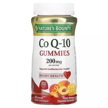 Nature's Bounty жевательные таблетки с коэнзимом Q-10 со вкусом персика и маного 100 мг, 60 жевательных таблеток