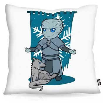 Наволочка VOID Chibi Night King, чехол для подушки, полиэстер, водонепроницаемые белые ходунки для улицы и дома, размер подушки: 80 x 80 см, цвет подушки: белый