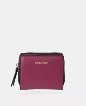 Небольшой кожаный кошелек на молнии Guy Laroche, цвет Fucsia