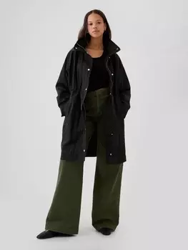 Нейлоновое пальто оверсайз Gap, черный