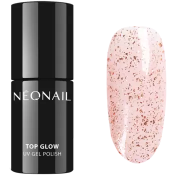 Neonail Top Glow Gold Flakes гибридное верхнее покрытие для лаков для ногтей, 7,2 мл