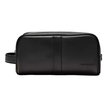 Несессер Massimo Dutti Leather Toiletry Bag With Zip, черный