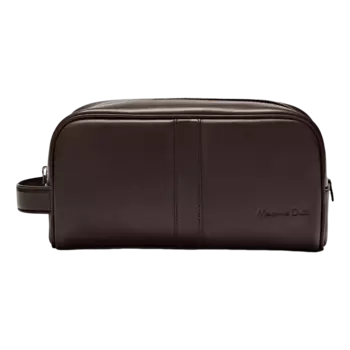 Несессер Massimo Dutti Leather Toiletry Bag With Zip, коричневый