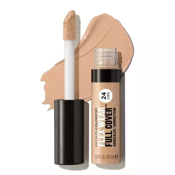 Несминающийся консилер Revlon ColorStay Flex Wear Full Cover с гиалуроновой кислотой и витамином Е, 0,34 жидких унции, 050, средняя глубина