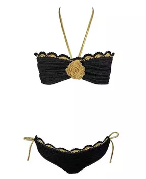 NESSI BYRD Купальник Ruth для девочек из двух частей - Little Kid, Big Kid, черный
