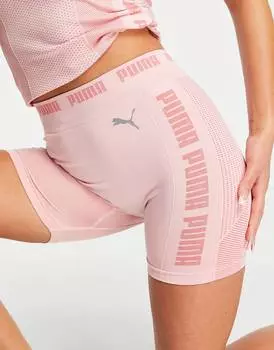 Нежно-розовые бесшовные шорты 5 дюймов Puma Training Evoknit