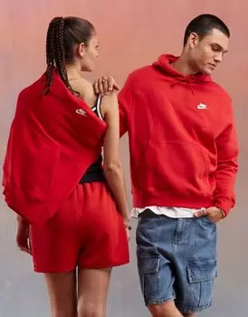 Nike – Club – Красная толстовка