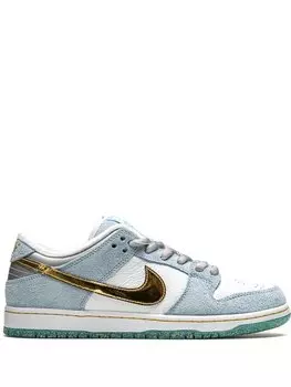 Кроссовки Nike SB Dunk Low, голубой/белый/золотой