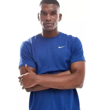 Nike Running – Miler Dri-FIT – Синяя футболка