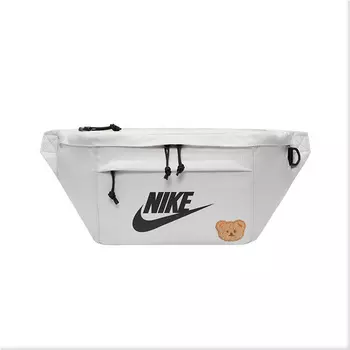 Nike Сумка через плечо из ткани, сумка через плечо, поясная сумка унисекс цвета слоновой кости
