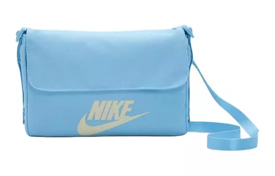 Nike Сумка-мессенджер из полиэстера, сумка через плечо, женская бутылка для воды, синяя с кокосовым молоком