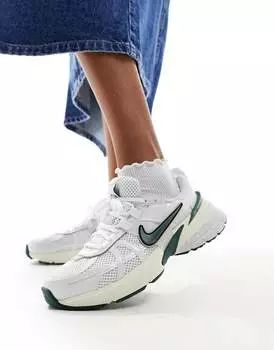 Nike - V2K Run - бело-зеленые кроссовки
