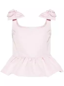 Nina Ricci топ с бантом и баской, розовый