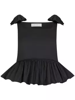 Nina Ricci топ с баской, черный