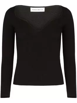 Nina Ricci топ в рубчик, черный