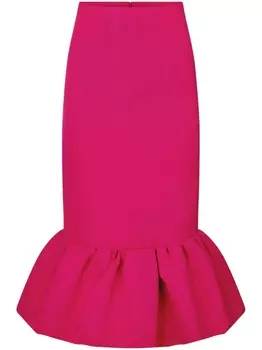 Nina Ricci юбка миди из тафты с баской, розовый
