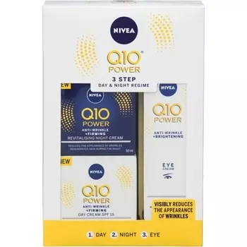 Nivea Q10 Power Regime Gift Pack Набор против морщин с 3 мощными продуктами для дневного и ночного режима Подарки для женщин Восстанавливающие и укрепляющие подарки для нее