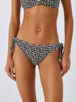 Низ бикини John Lewis Geometric Side Tie Bikini, цвет black/multi