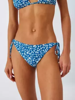 Низ бикини John Lewis Leopard Print Side Tie Bikini, синий