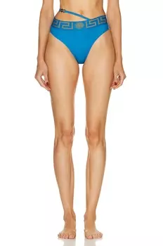 Низ бикини Versace High Waist, цвет Mediterranean Blue
