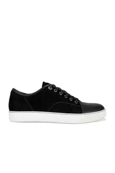 Низкие кеды Captoe из замши и наппы Lanvin, черный