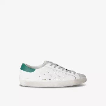 Низкие кожаные кроссовки с логотипом Super-Star Golden Goose, зеленый