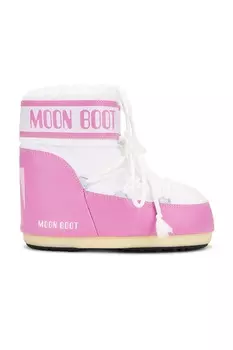 Низкие нейлоновые ботинки Icon MOON BOOT, цвет Pink & White