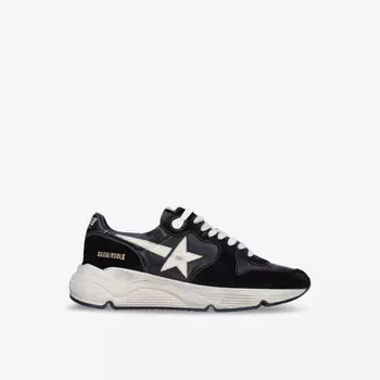 Низкие замшевые кеды с вышитыми звездами Pure Star Golden Goose, черный