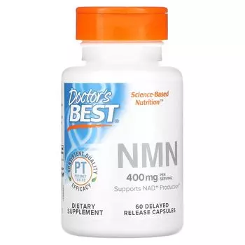 NMN, 400 мг, 60 капсул с отсроченным высвобождением (200 мг на капсулу) Doctor'S Best