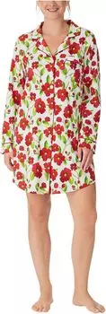 Ночная рубашка Bedhead PJs Long Sleeve Sleepshirt, цвет Red Camellia