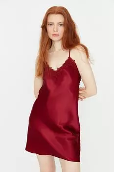 Ночная рубашка - Бордовый - Shift Trendyol