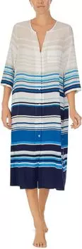 Ночная рубашка Donna Karan 3/4 Sleeve Maxi Sleepshirt, цвет Ink Stripe