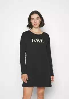 Ночная рубашка GRAPHIC NIGHTGOWN LASCANA, черный