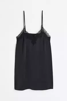 Ночная рубашка H&M Satin, черный