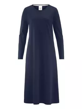 Ночная рубашка Hessnatur Langarm Slim PURE COTTON, темно-синий