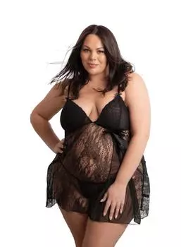 Ночная рубашка Lily Plus Size из кружева и сетки с бантом Perfect4U, красный