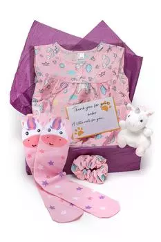 Ночная рубашка Magical Pony Unicorn для девочек, носки с единорогами и подарочная коробка с плюшевым единорогом Fox In A Box, розовый