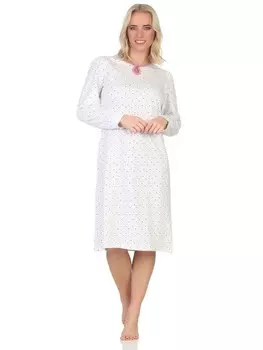 Ночная рубашка NORMANN Langarm klassische Design Knopfleiste am Hals, цвет altrose